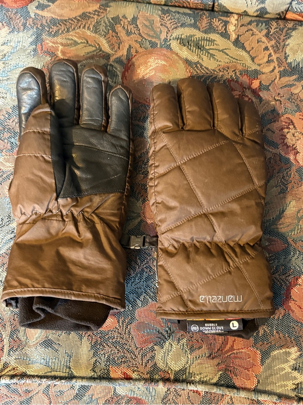 Woman’s Down ‘Bubble’ Gloves by Manzella - Size Large - New